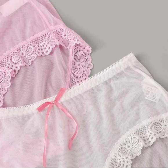 BRAND NEW Sz L LINGERIE 4pack Lace Trim Sheer Panty Set Sexy Hip Brief - Picture 3 of 8